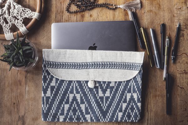 ručně tkaná taška Dark Grey 11″ z bavlněné příze