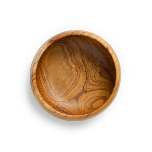 přírodní z teakového dřeva na smoothie bowl menší pohled shora