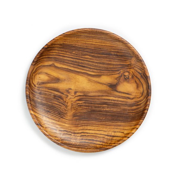 přírodní talíř z teakového dřeva