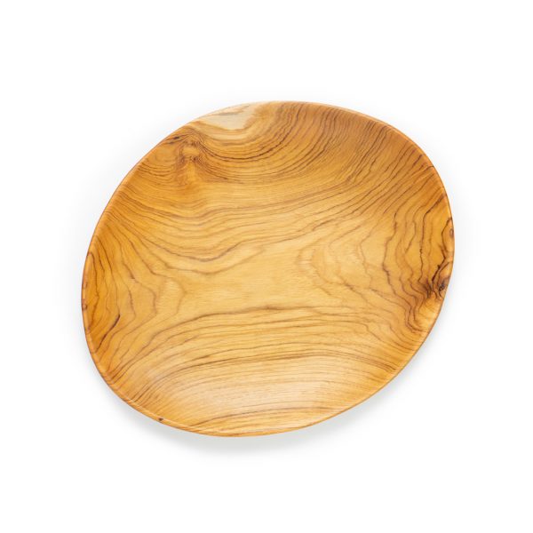 přírodní oválný talíř z teakového dřeva velký