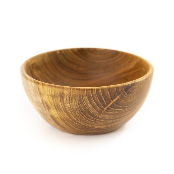 přírodní miska z teakového dřeva na smoothie bowl