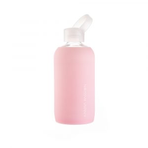 skleněná láhev v ochranném silikonu 500 ml Pinky