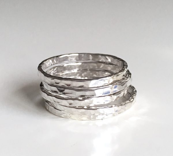 stříbrné prsteny Melting 5 ks