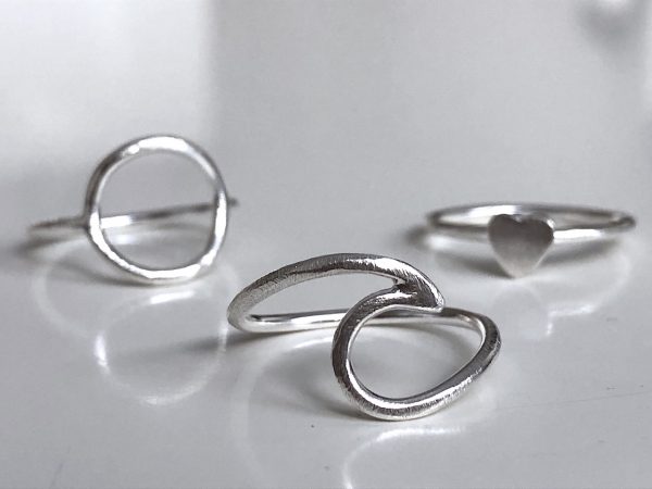 stříbrný prsten Wave matný z ryzího stříbra