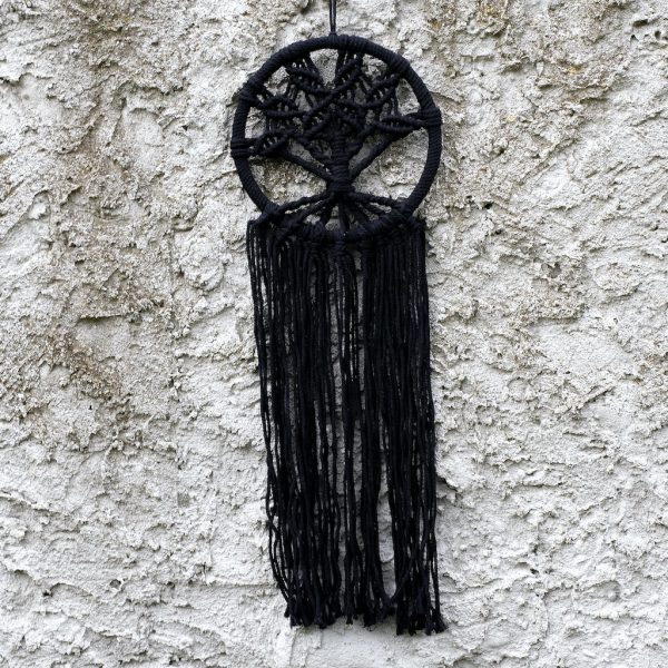 Lapač snů černý drhaný strom života 70cm