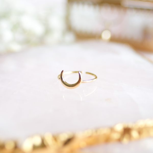 Pozlacený prsten Half Moon - stříbro o ryzosti Ag925