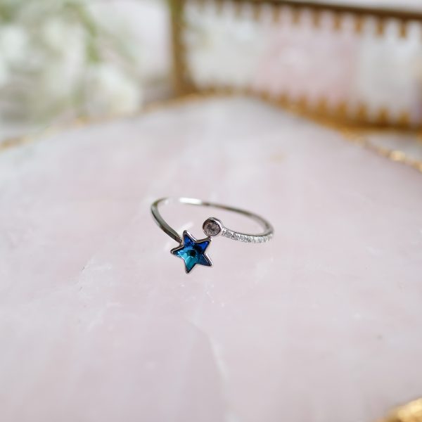 Stříbrný prsten Blue Star double ozdobený zirkony ze stříbra o ryzosti Ag925