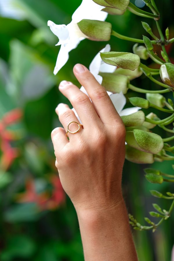 Pozlacený prsten Moon Gold - limitovaná kolekce stříbrných šperků z Bali