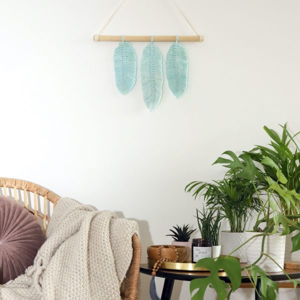 macramé Feathers Sweet Mint co kus to originál