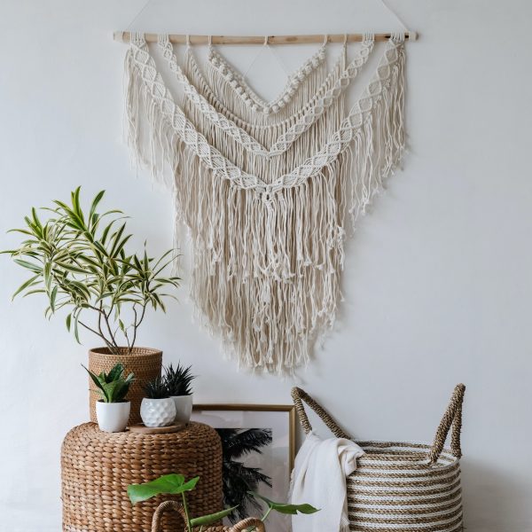 Dekorační prvek na zeď macramé Boho Love