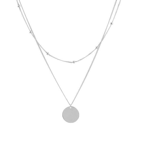 Stříbrný náhrdelník Double Moon
