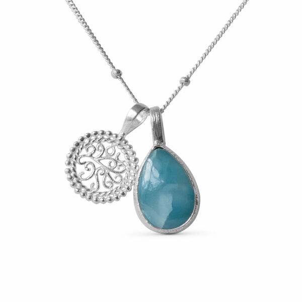 Stříbrný náhrdelník Larimar