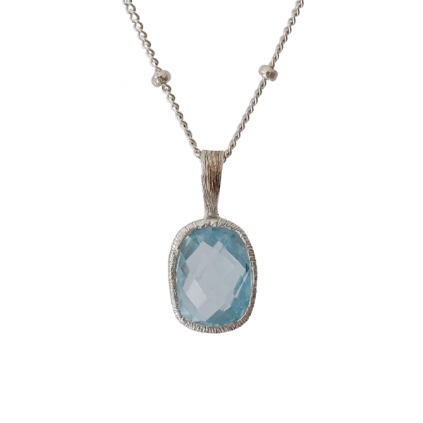 Stříbrný náhrdelník Aura Topaz Blue & Earth Love - Image 6