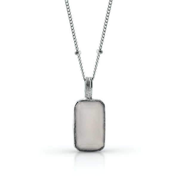 Stříbrný náhrdelník Aura Chalcedon Pink
