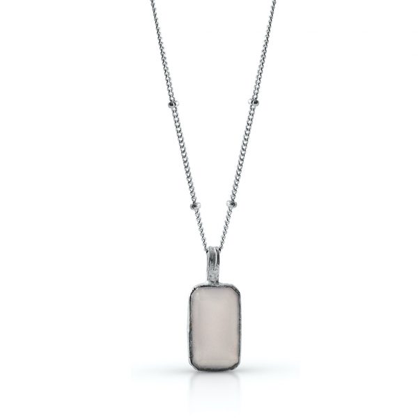 Stříbrný náhrdelník Aura Chalcedon Pink - Image 3