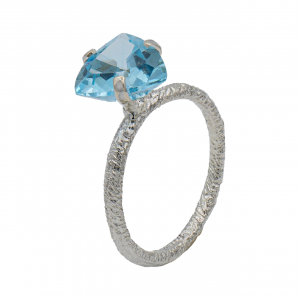 Stříbrný prsten Something Special Topaz blue triangle