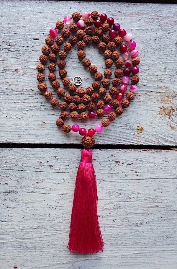 Rudraksha & Achát fuchsiový