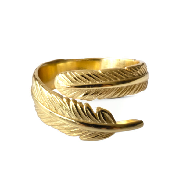 Pozlacený prsten Feathers
