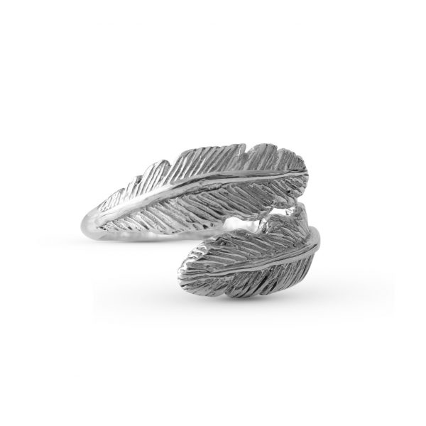 Stříbrný prsten Double Feathers