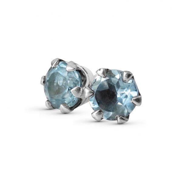 Stříbrné náušnice Aura Topaz Blue