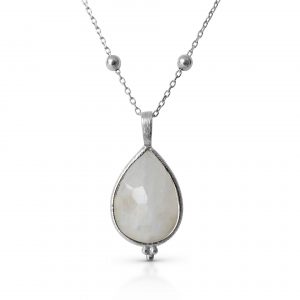 Stříbrný náhrdelník Aura Měsíční kámen