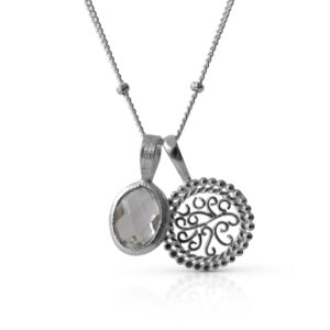 Stříbrný náhrdelník Topaz ze stříbra a krystalů