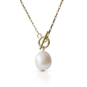Pozlacený náhrdelník s perlou Baroque