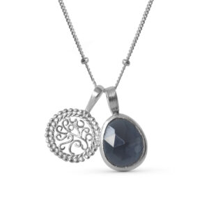 Stříbrný náhrdelník Aura Topaz London Blue