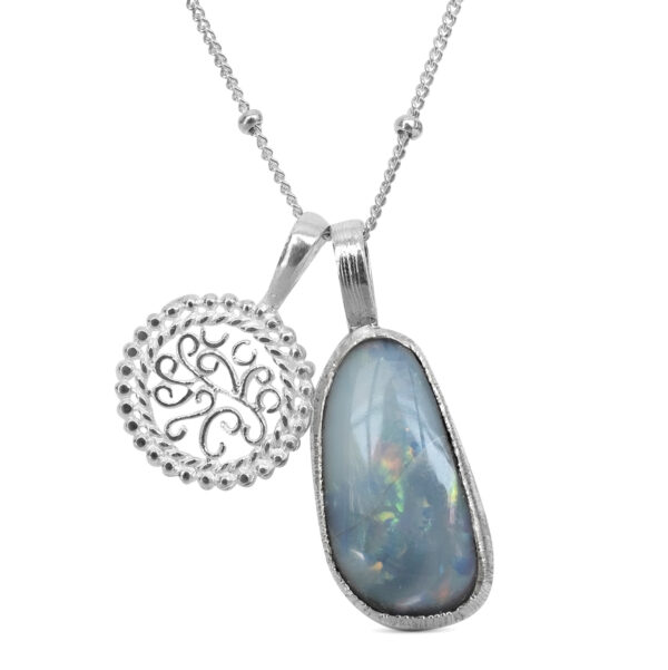 Stříbrný náhrdelník Opál & Earth Love