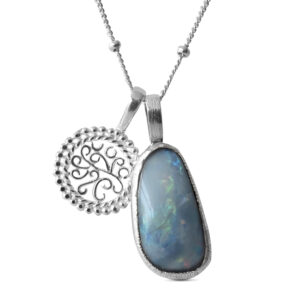 Stříbrný náhrdelník Opál & Earth Love