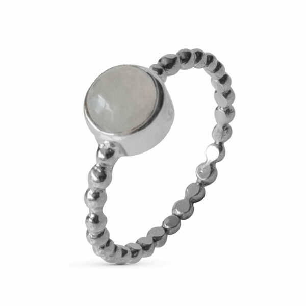 Stříbrný prsten s Měsíčním kamenem kuličkový