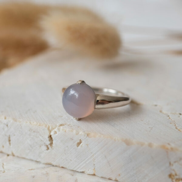 Stříbrný prsten s Chalcedonem Pink