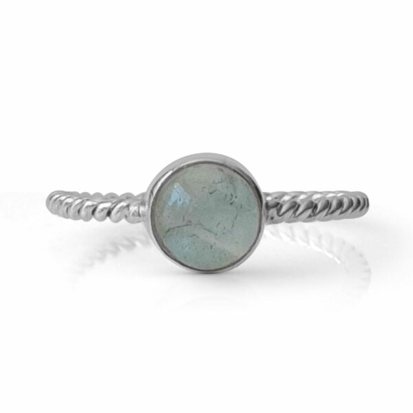 Stříbrný prsten s Akvamarínem Twist