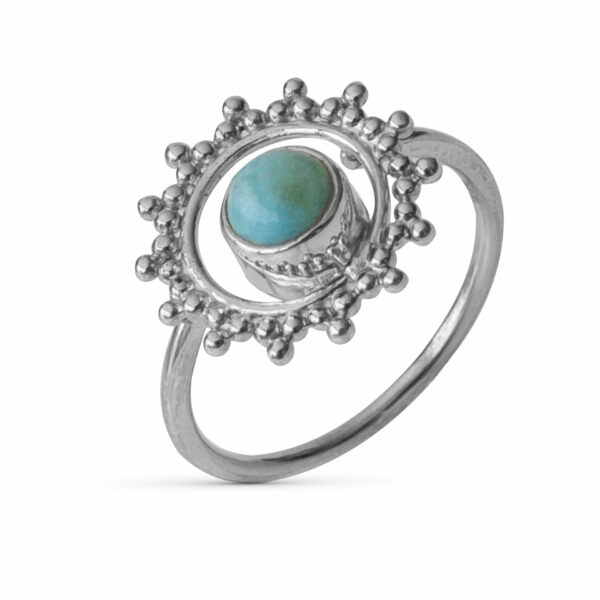 Stříbrný prsten s Larimarem Sun
