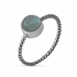 Stříbrný prsten s Akvamarínem Twist