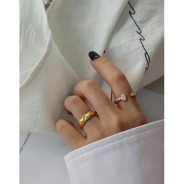 Pozlacený prsten double s Opálem