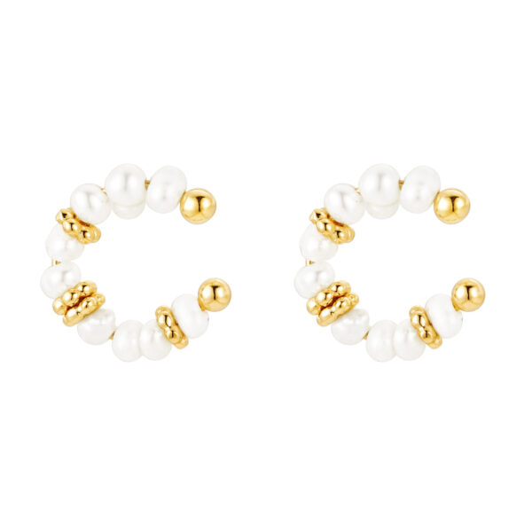 Pozlacené náušnice s Perlou Ear Cuff