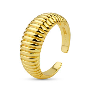 Pozlacený prsten Stripe otevřený