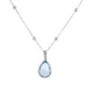Stříbrný náhrdelník Aura Topaz blue Pear