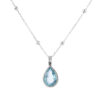 Stříbrný náhrdelník Aura Topaz blue Pear