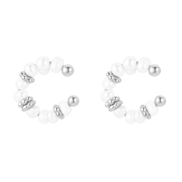 Stříbrné náušnice s Perlou Ear Cuff