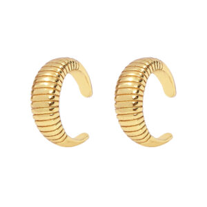 Pozlacené Ear Cuff Stripe