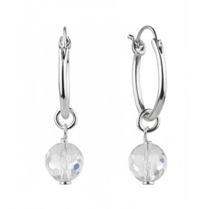 Stříbrné náušnice s Křišťálem kruhy