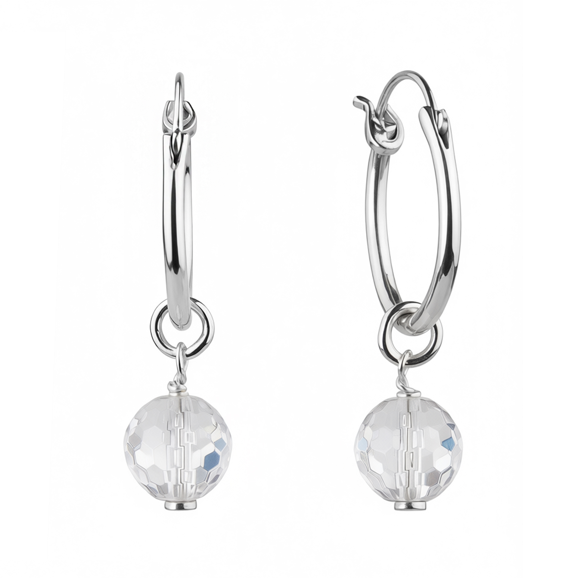 Stříbrné náušnice s Křišťálem kruhy