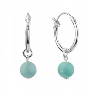 Stříbrné náušnice s Amazonitem