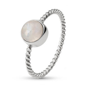 Stříbrný prsten s Měsíčním kamenem Twist