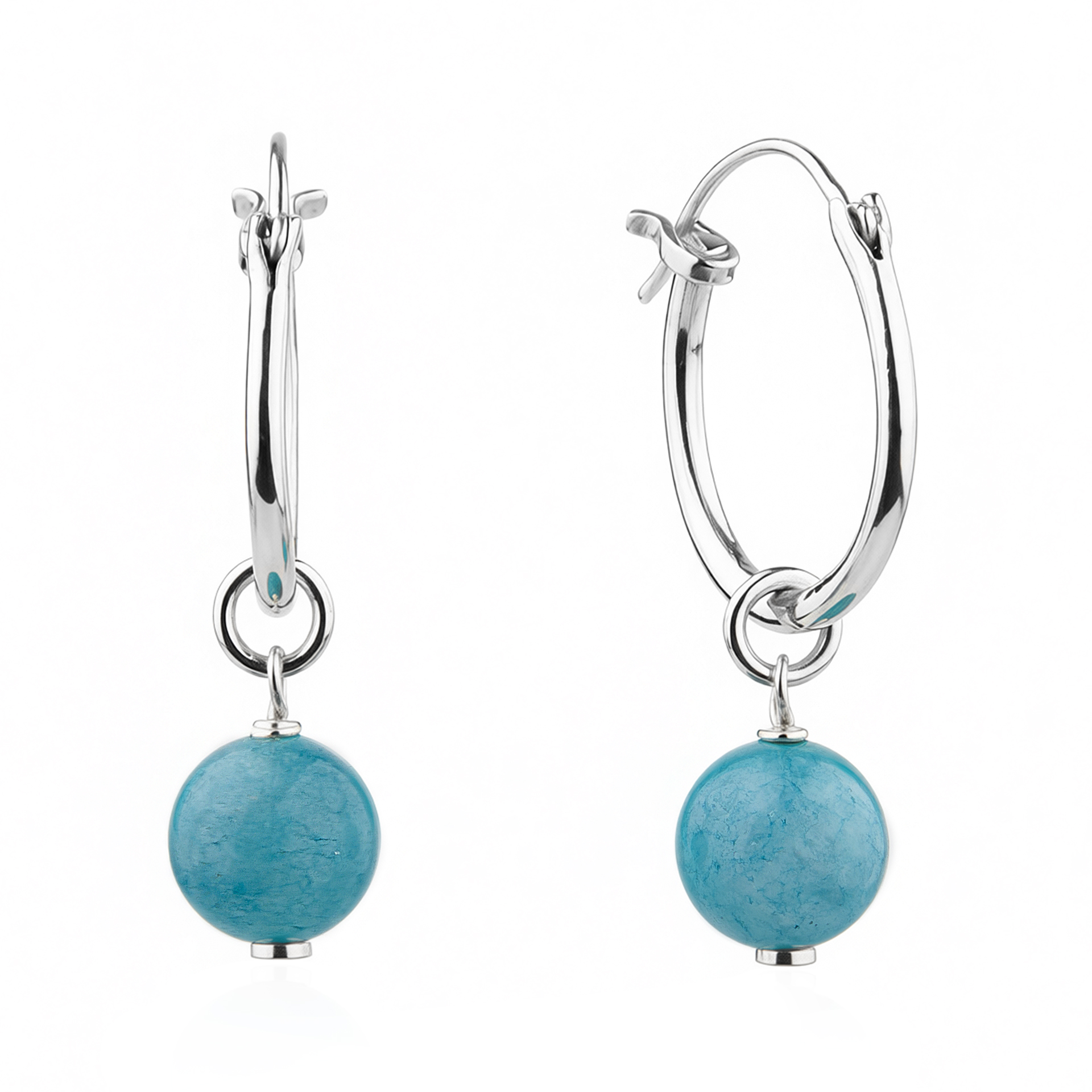 Stříbrné náušnice s Akvamarínem