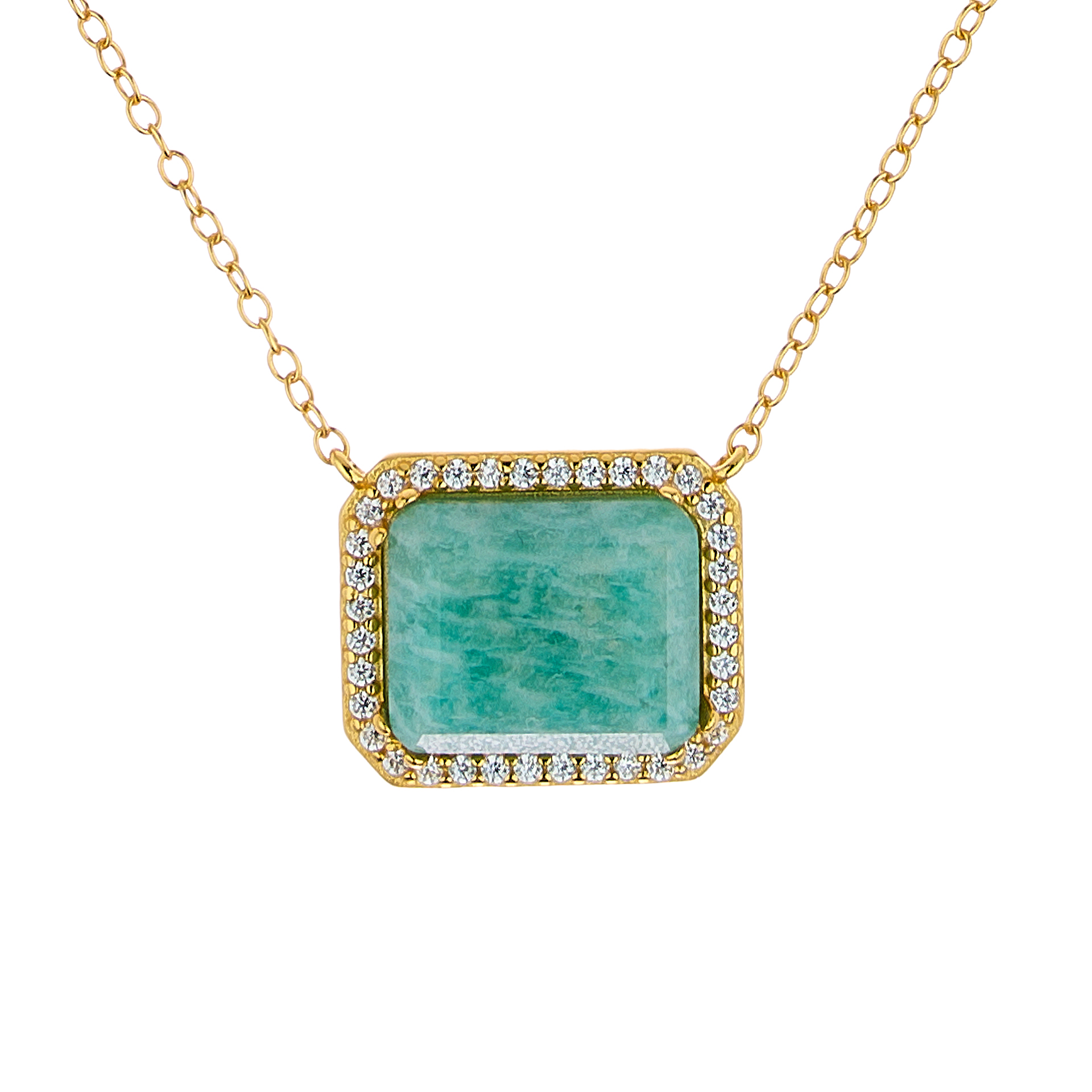 Pozlacený náhrdelník s Amazonitem