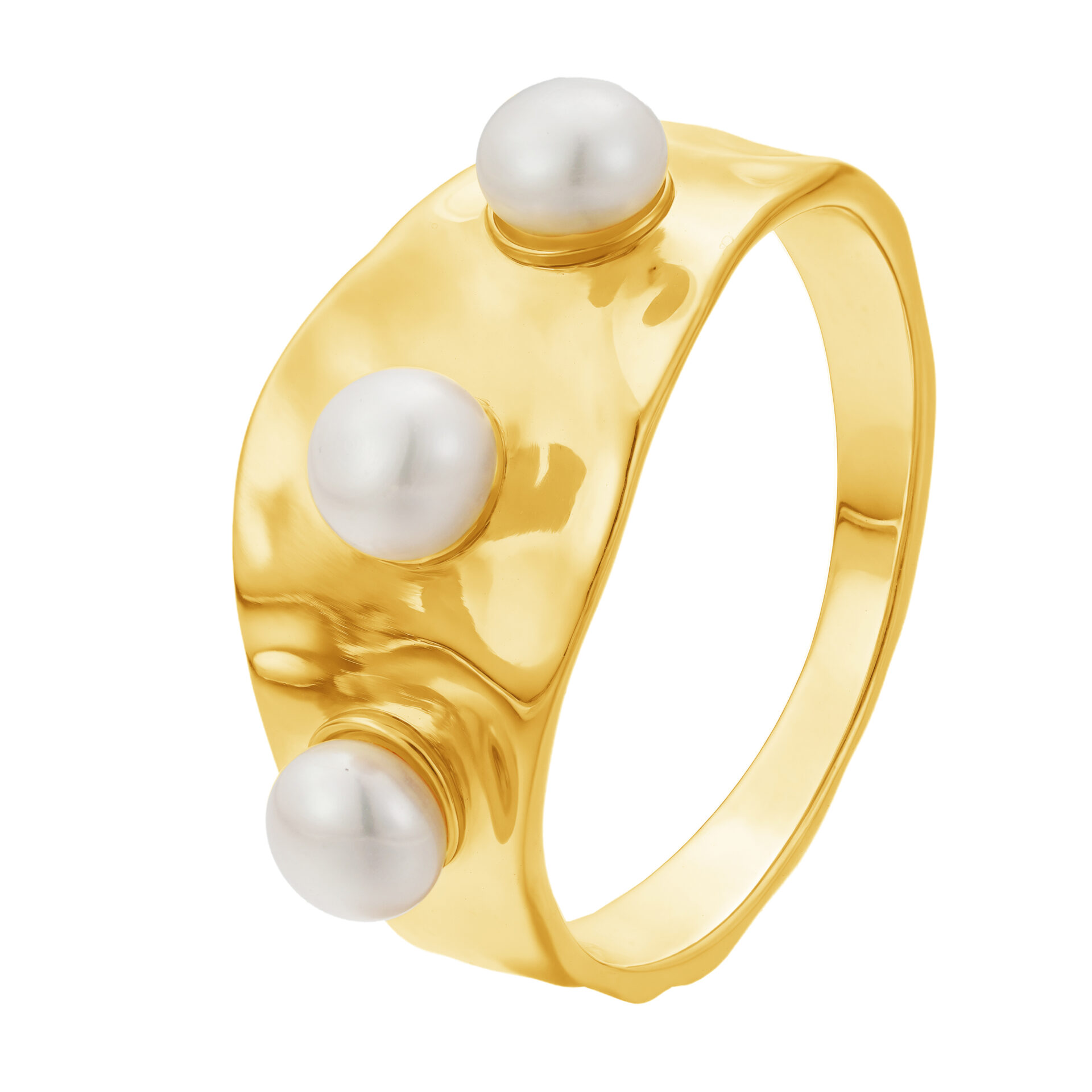 Pozlacený prsten s Perlami