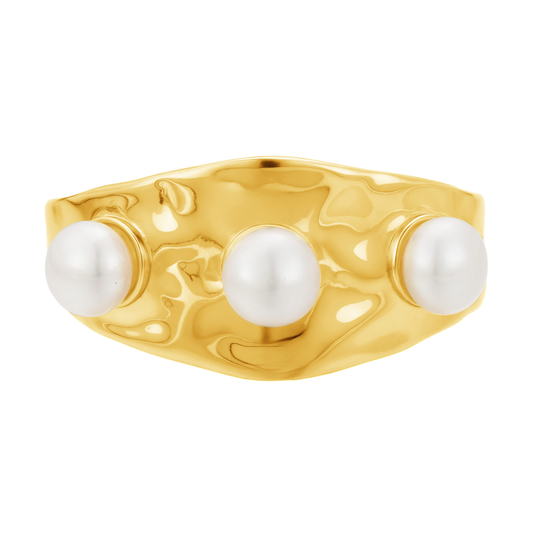 Pozlacený prsten s Perlami